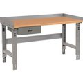 Global Equipment Workbench w/ Shop Top Square Edge   Drawer, 72"W x 36"D, Gray 318695